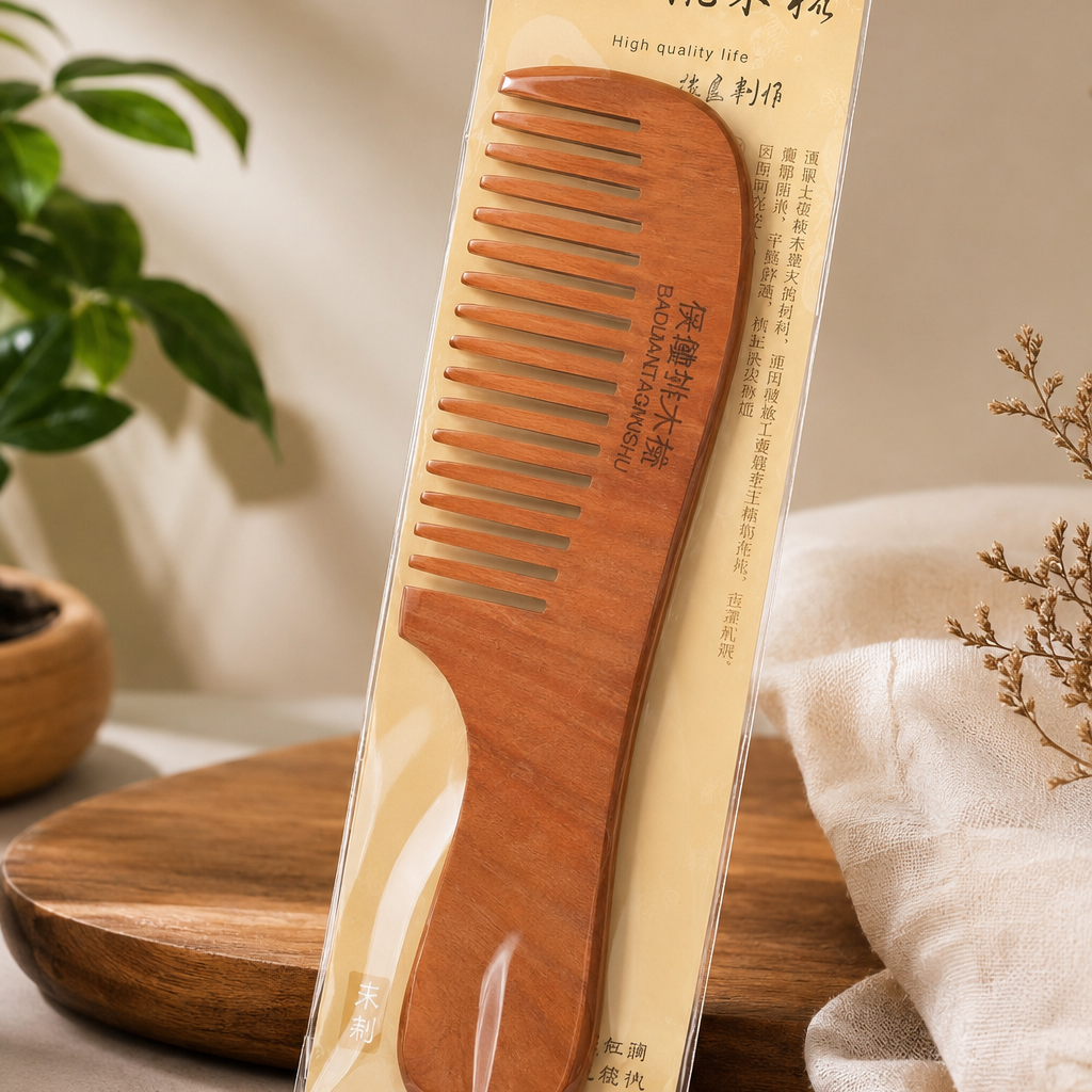 Wide-Tooth Wooden Comb