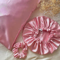 3-Piece Black Satin Silk Sleep Care & Hair Protection Set