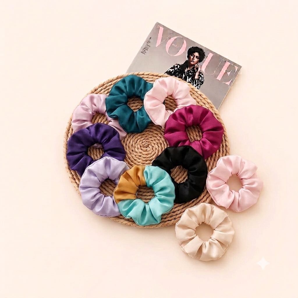Premium Silk Satin Scrunchies