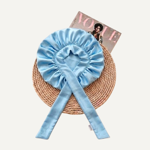 Premium Silk Satin Hair Bonnet with Adjustable Tie Straps